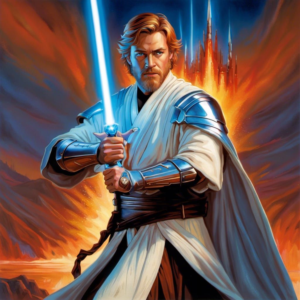 Obi-Wan Kenobi in Tolkien-esque Battle Armor