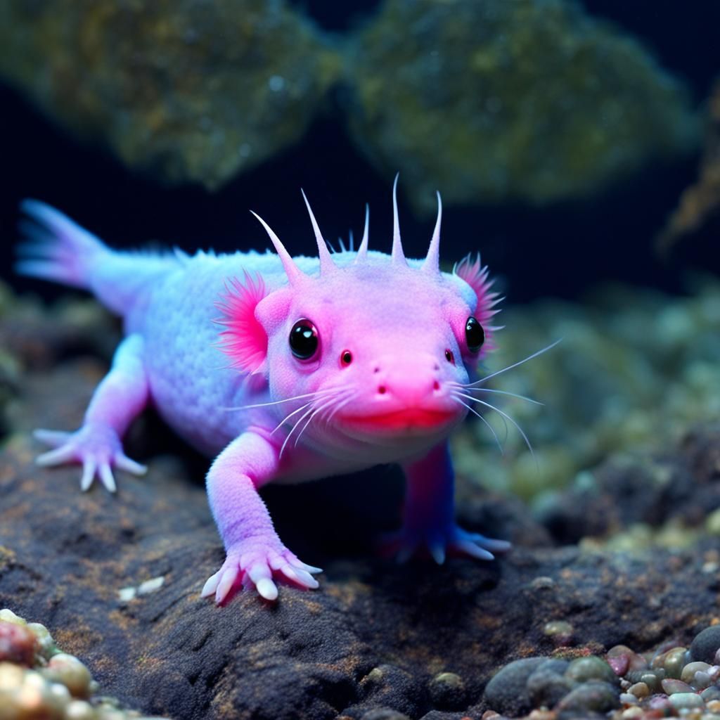 Majestic Axolotl Embracing Whimsy in Gentle Hues
