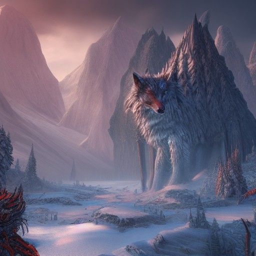 Ethereal Forest Realm Amidst Frosty Dawn