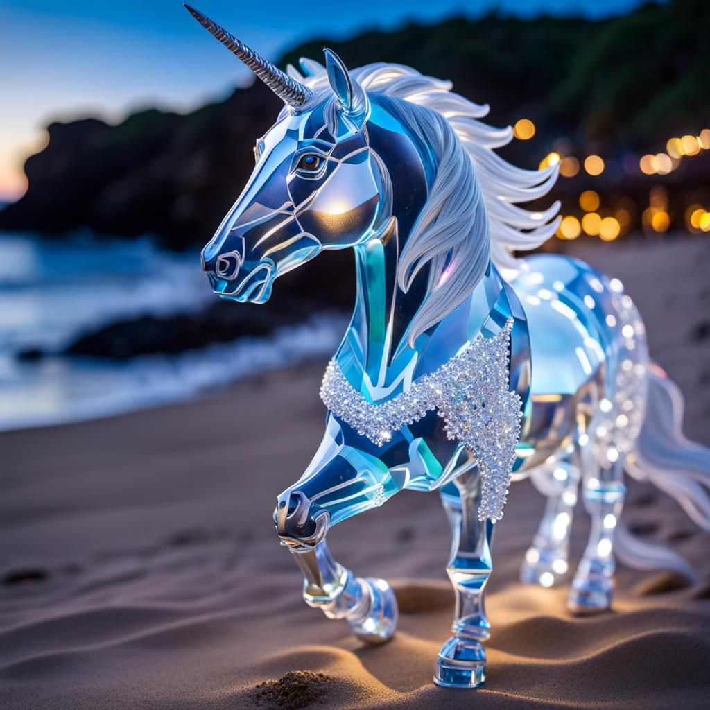 Unicorn made of crystal