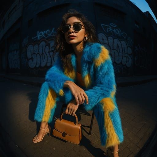 Jakarta Model in Technicolor Fur, Immersive 360 View
