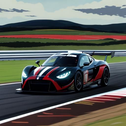 Surreal Knockhill Racing Circuit in Vibrant Anime Style
