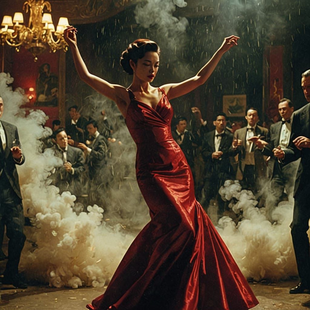 Vintage Hollywood Siren Sways to Rhythm in Film Noir Style