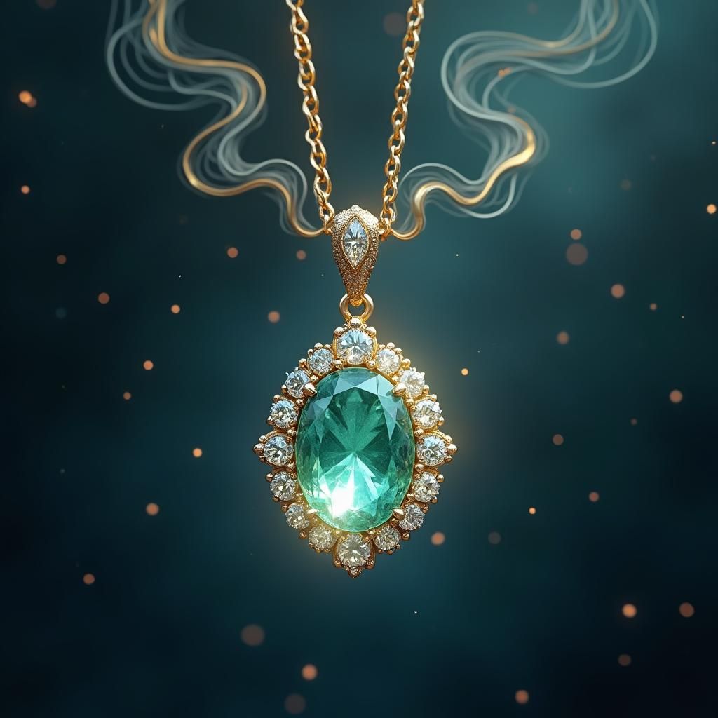 Ethereal Diamond Necklace in Subdued Fantasy Aesthetic