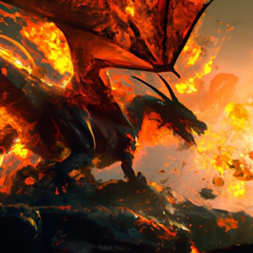 Ethereal Dark Fantasy Dragon Illuminated by Volumetric Light...