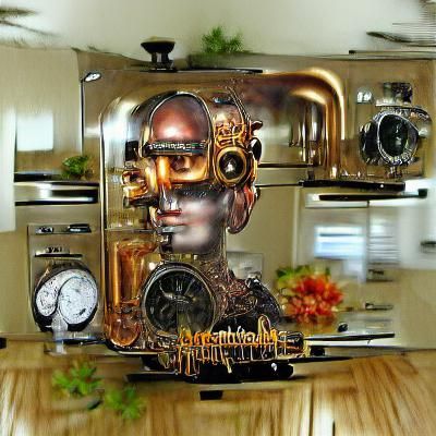 Metal Steampunk Human Face in 8K Resolution