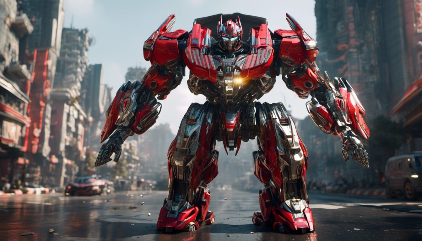 Epic Cyberpunk Transformer Motorbike in Hyperrealistic Detai...