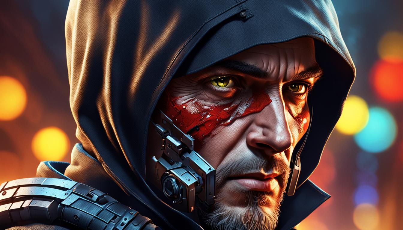 Spectacular Hyperrealistic Portrait of a Rogue Spy Assassin