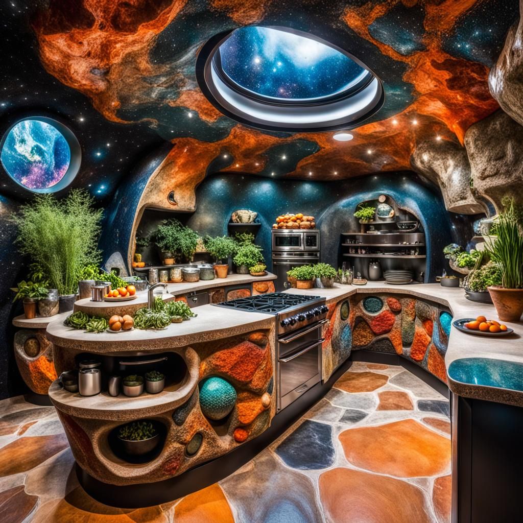a spaceship kitchen