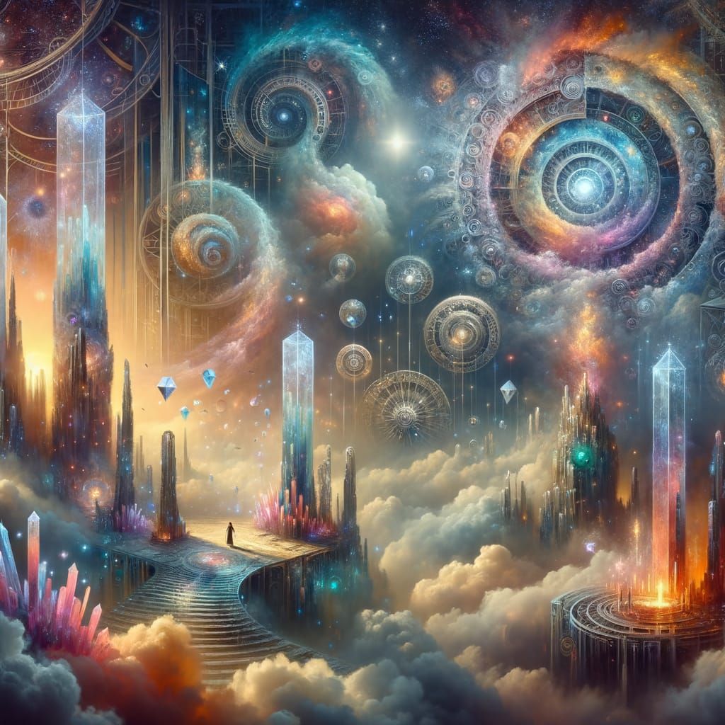 Eerily Beautiful Fantastical Landscape in Mixed Media