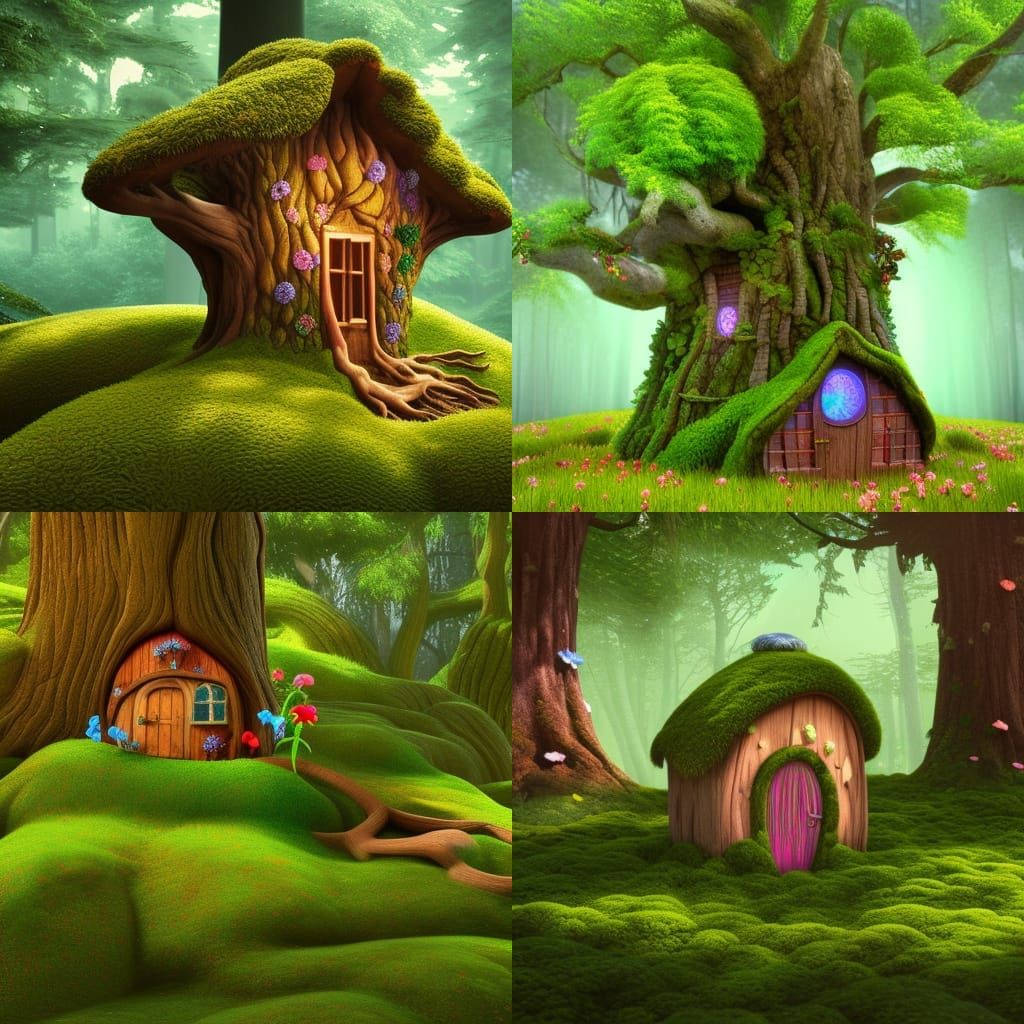 Vibrant Forest Wonder in Whimsical Digital Art