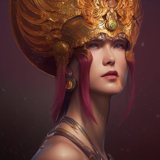 Majestic Quing Empress Portrait in Triadic Colors