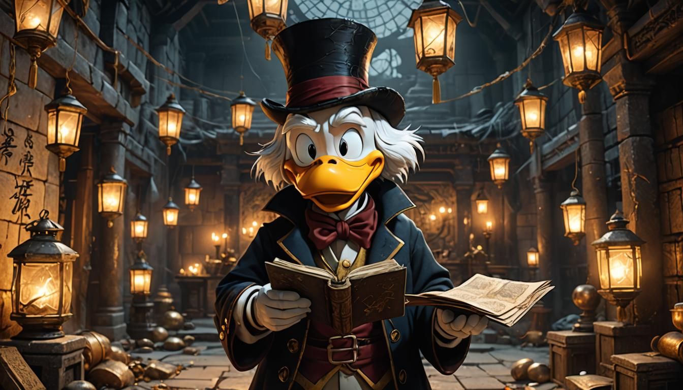 Mysterious Scrooge McDuck in Ancient Temple