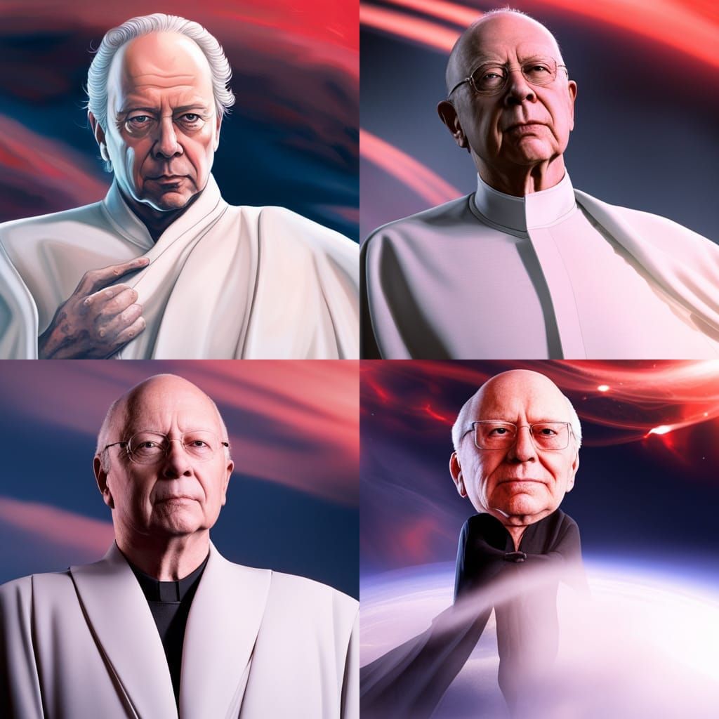 Klaus Schwab as Dark Lord in Cyberpunk Hades