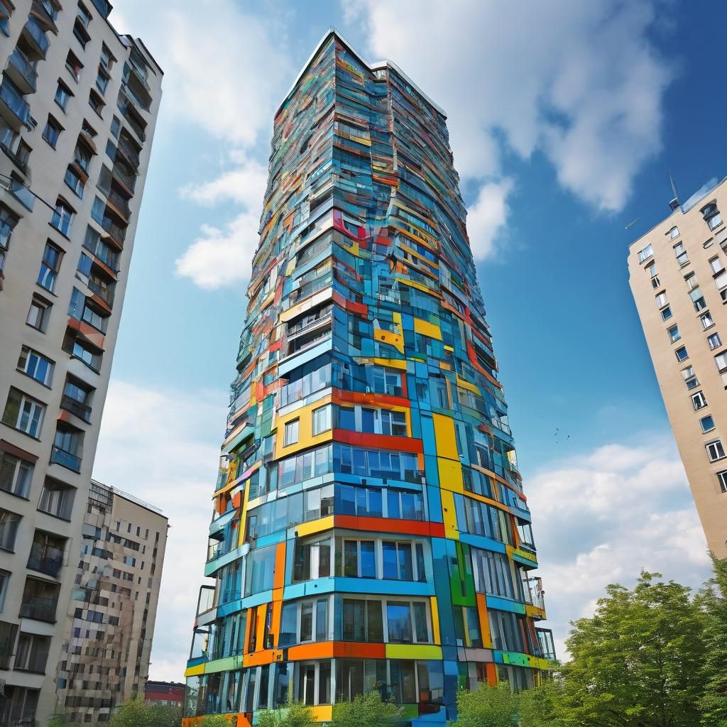 Vibrant Geometric City Towers in Tom Hrvb-Inspired Architect...