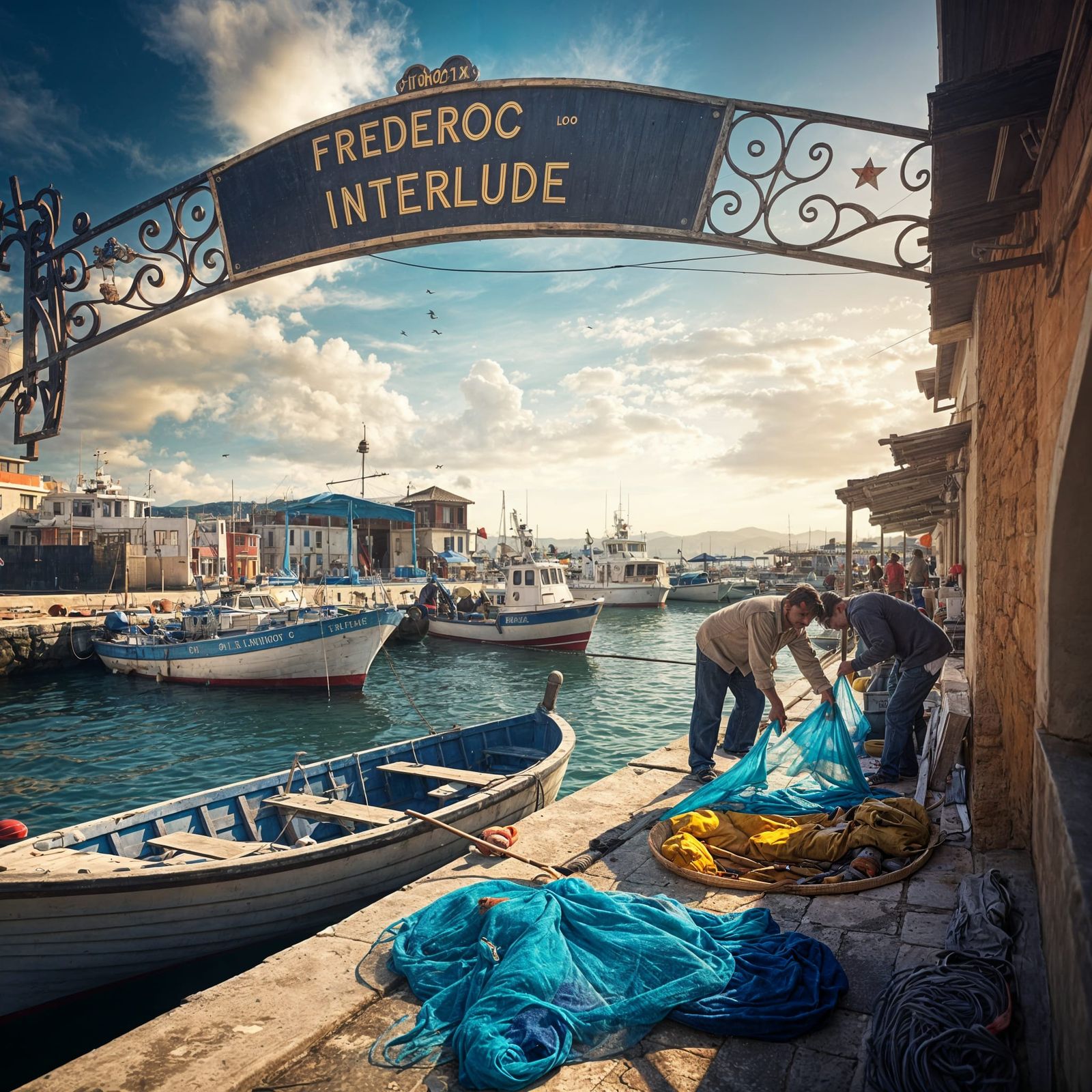 Turkish Harbor Scene in Cinematic Style