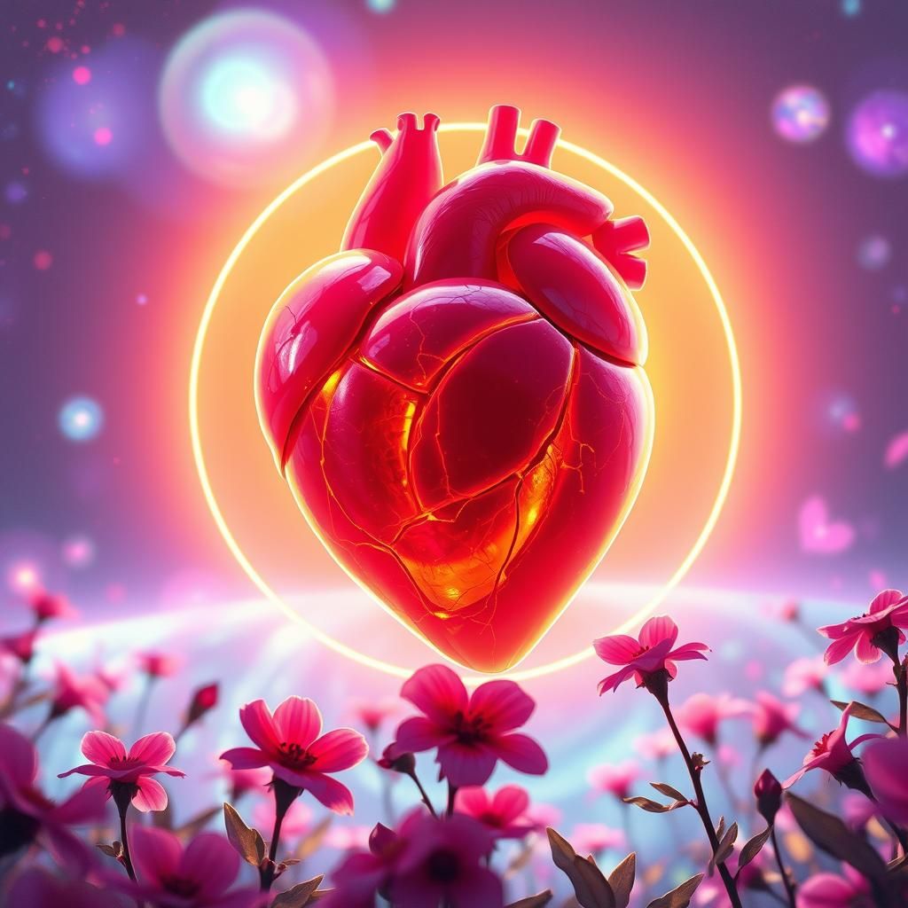 Whimsical Heart in a Cosmic Garden