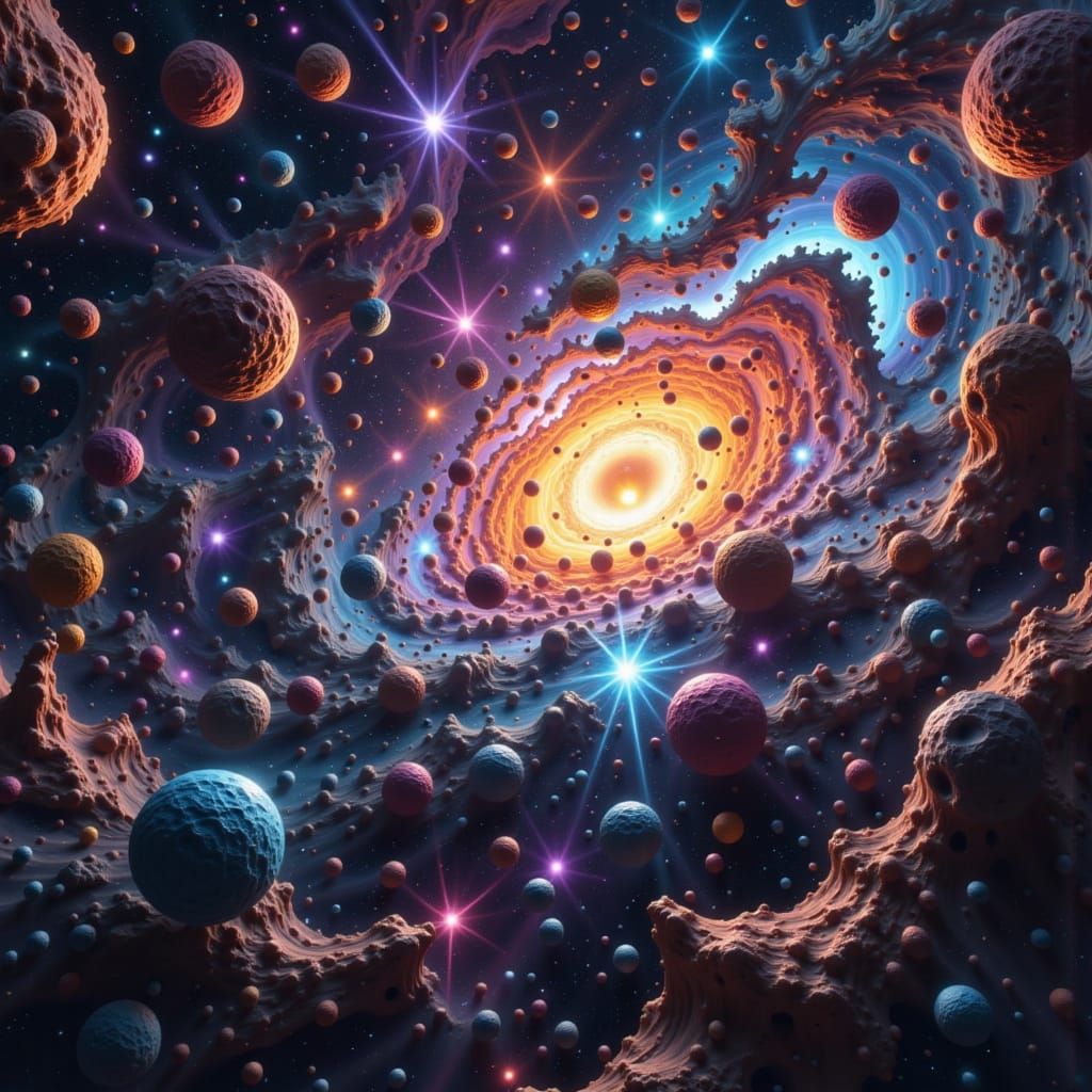 Glowing Globular Cluster in Surreal Deep Space