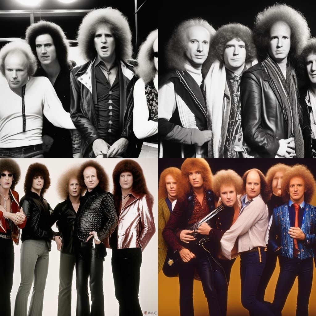 Glam Rock Icons in 1970s Band Style, Shot in Professional Ph...