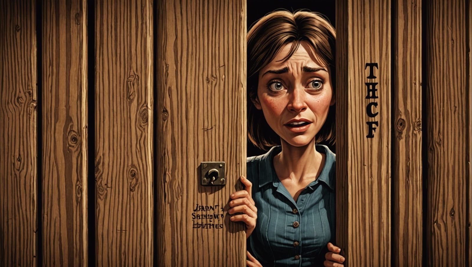 Crying Woman in a Humorous Jail Cell Scene