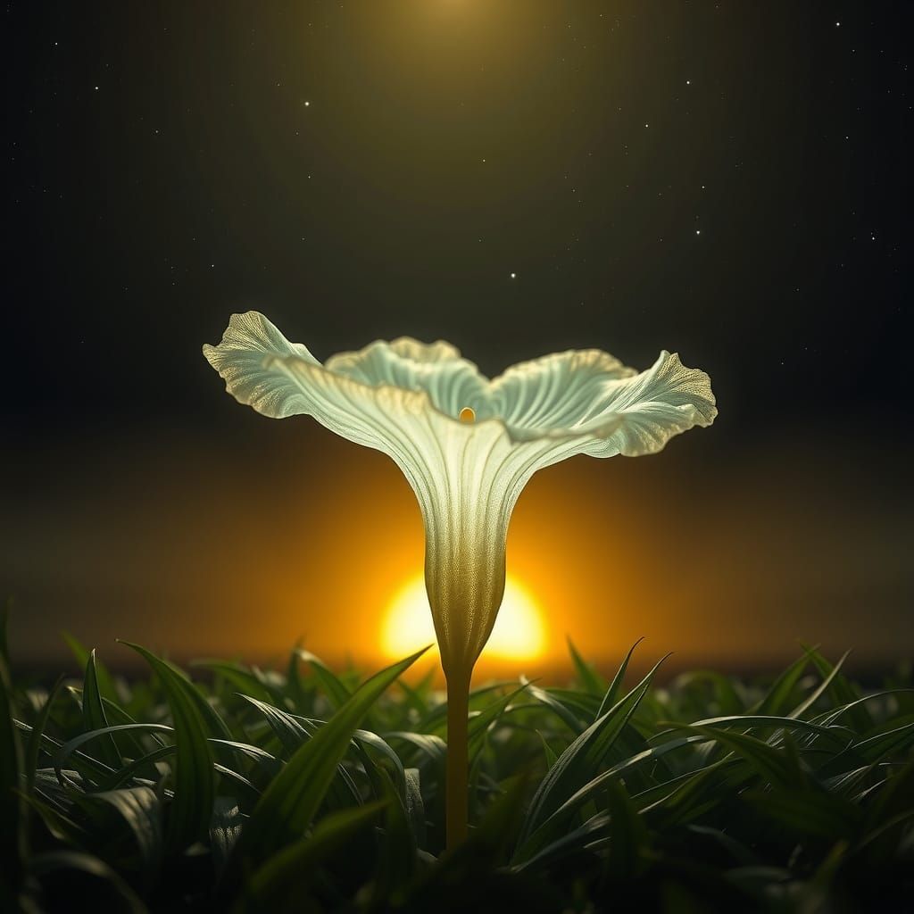 Celestial Bloom in Golden Twilight