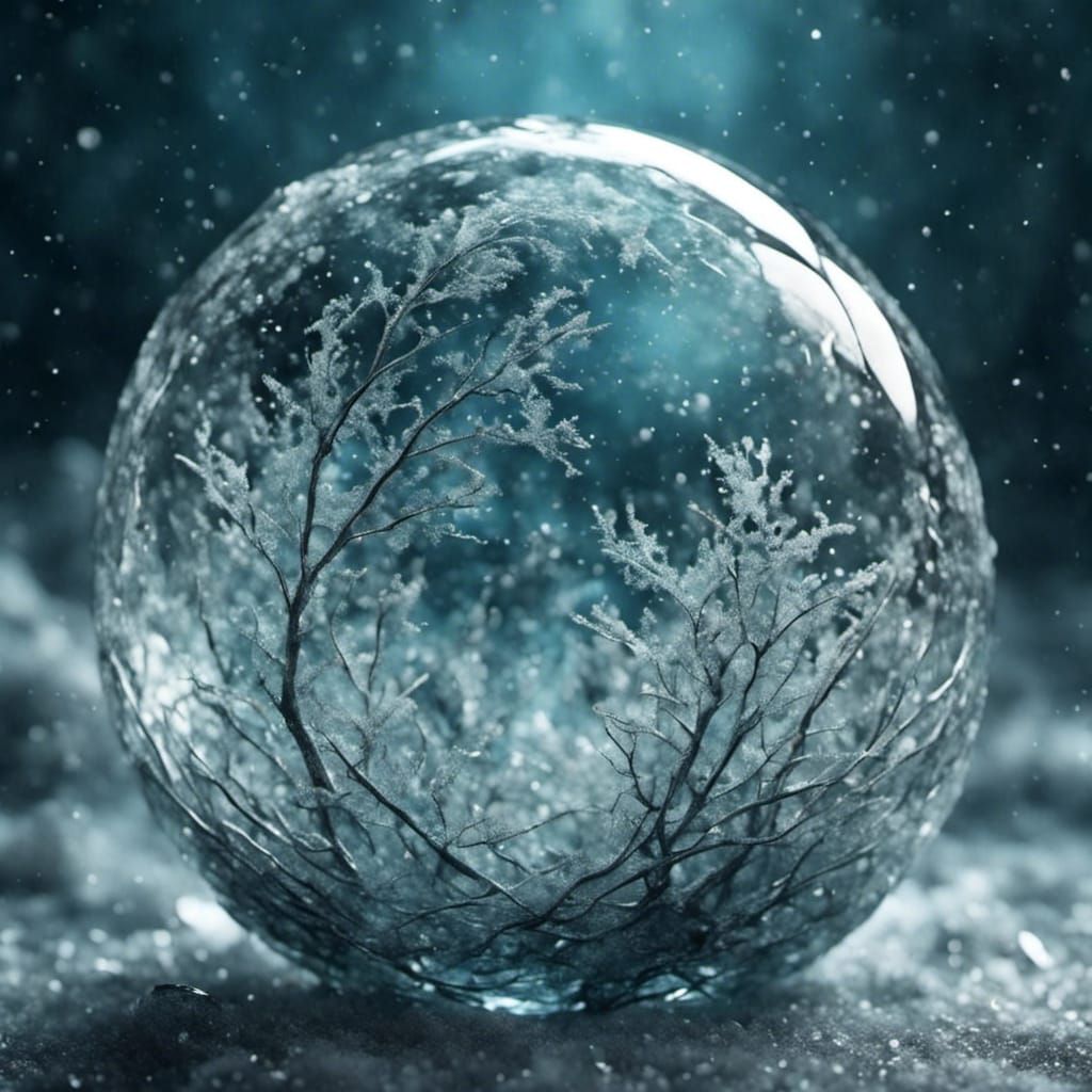 Frosty Landscape with Crystalline Forms