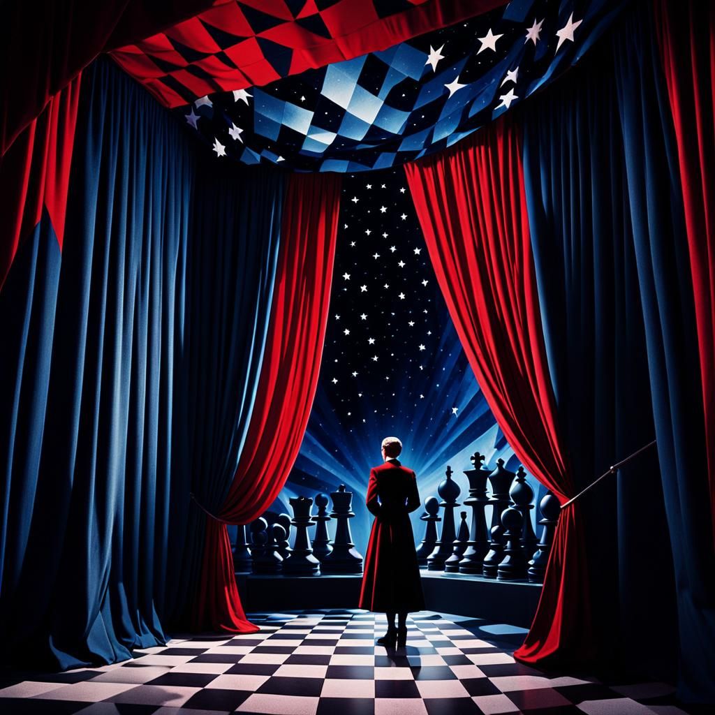 German Expressionism Film Still in Polychromatic Style