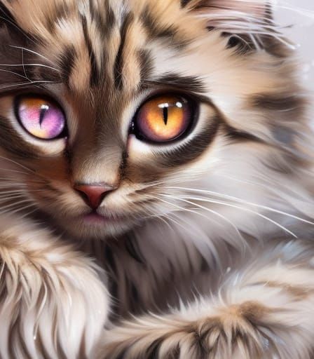 Cozy Kitten Confronts the World in Triadic Colors