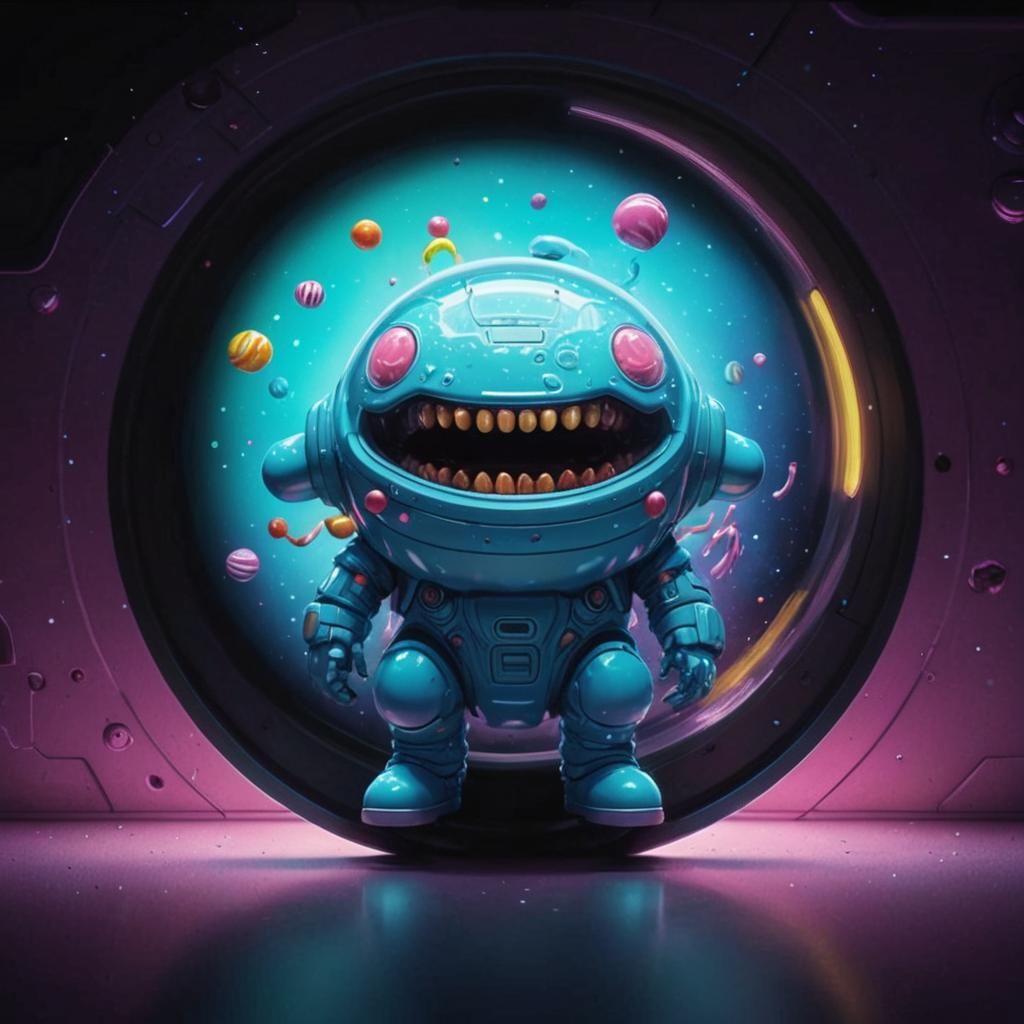 Surreal Candyland Scene from a Dystopian Sci-Fi Movie