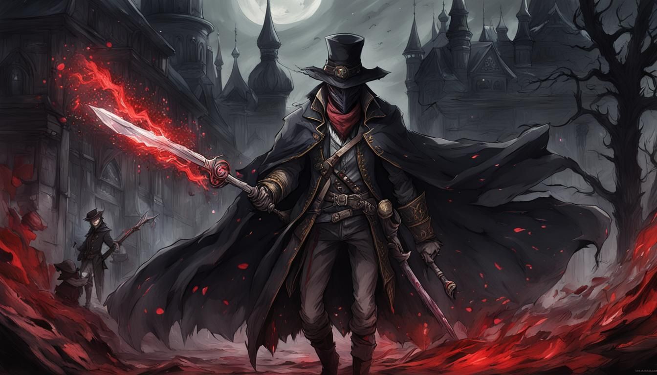 Bloodborne Russia, Dark Gothic Cityscape with Victorian Arch...