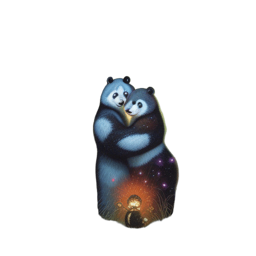 Magical Pandas in Whimsical Forest Scene
