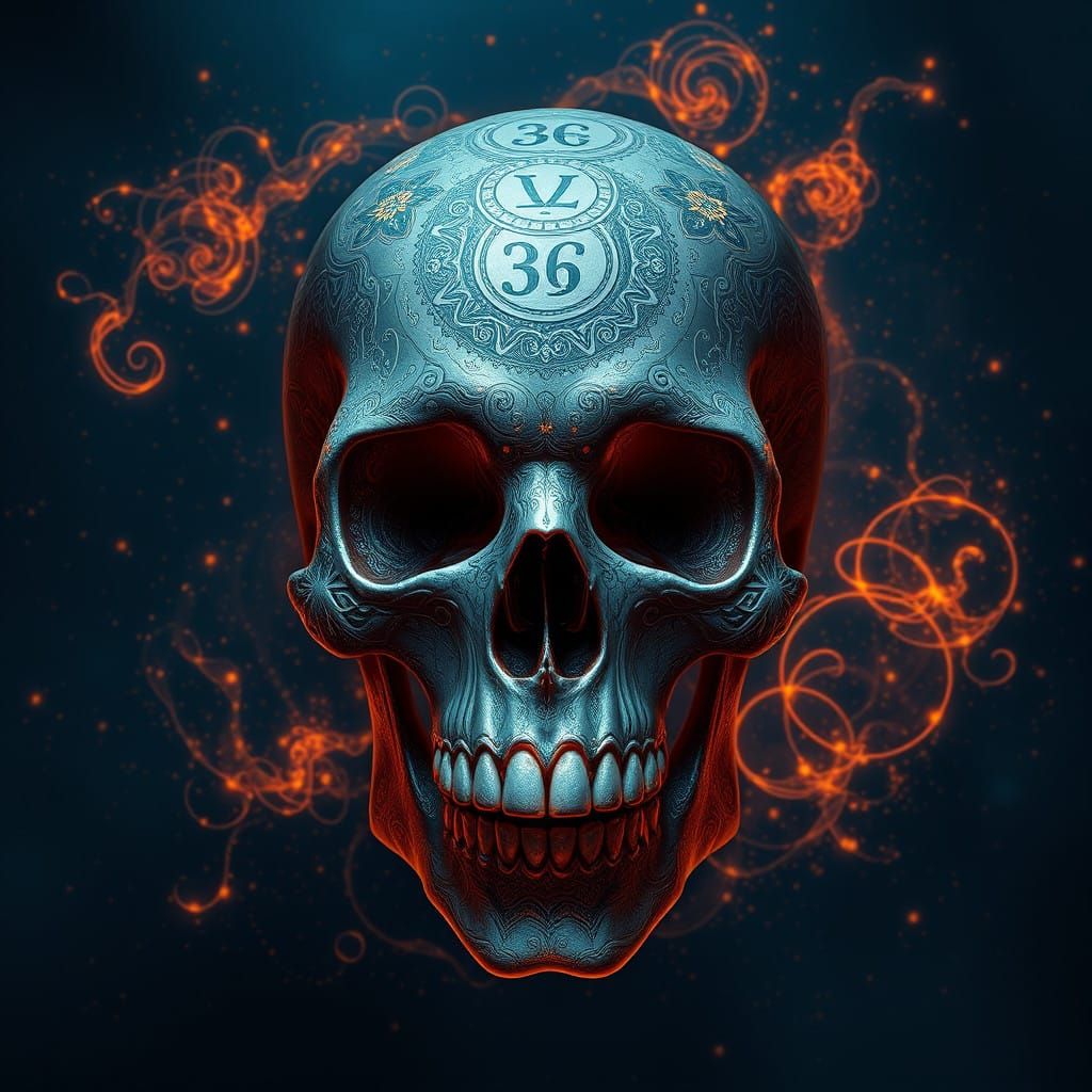 Mystical Skull in Dreamlike Realm