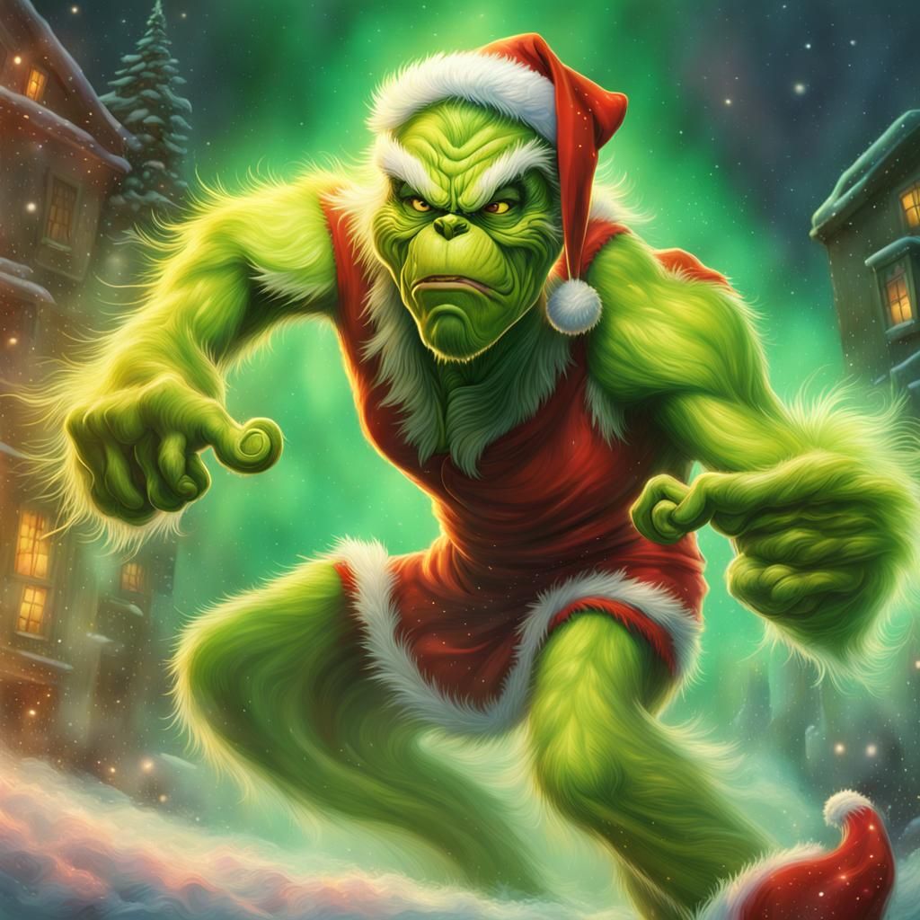 Hyperrealistic Grinch Steals Christmas in Cosmic Blast
