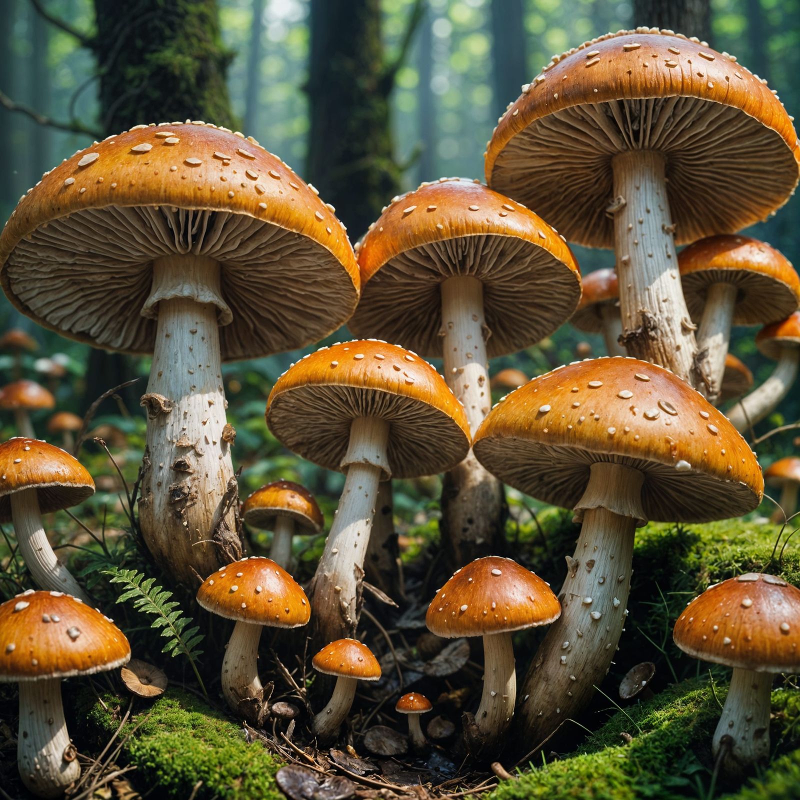 Hyperrealistic Mushrooms in Vibrant Colors