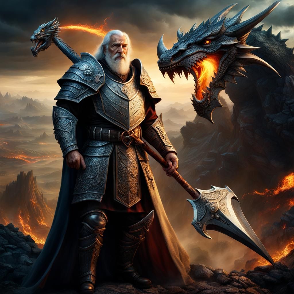 Epic Paladin in Ancient Battle Attire