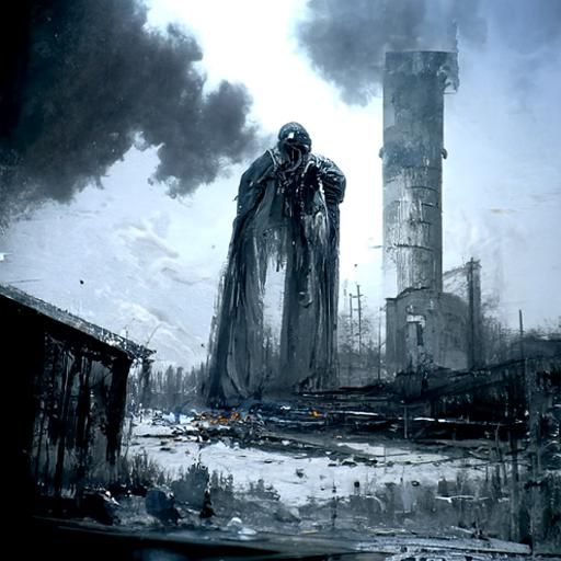 Abandoned Factory in Dark Industrial Style