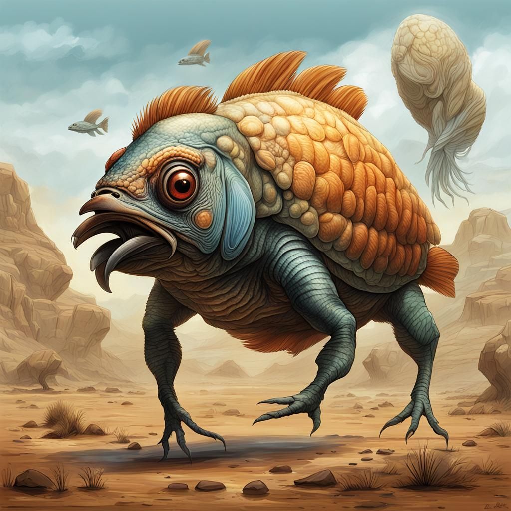 Alien Exoplanet Lifeforms: Xenobiology in Cyberpunk Illustra...