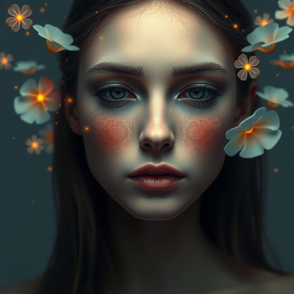 Emotional Depth Illuminated: A Woman's Inner World