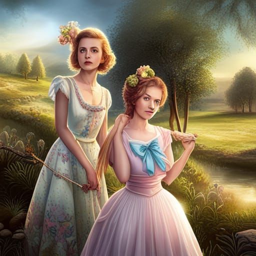 Surreal Pastel Dreamscapes Featuring Two Young Friends in Vi...