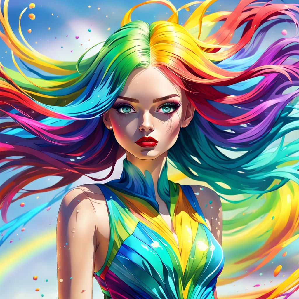 Vibrant Goddess in Radiant Colors