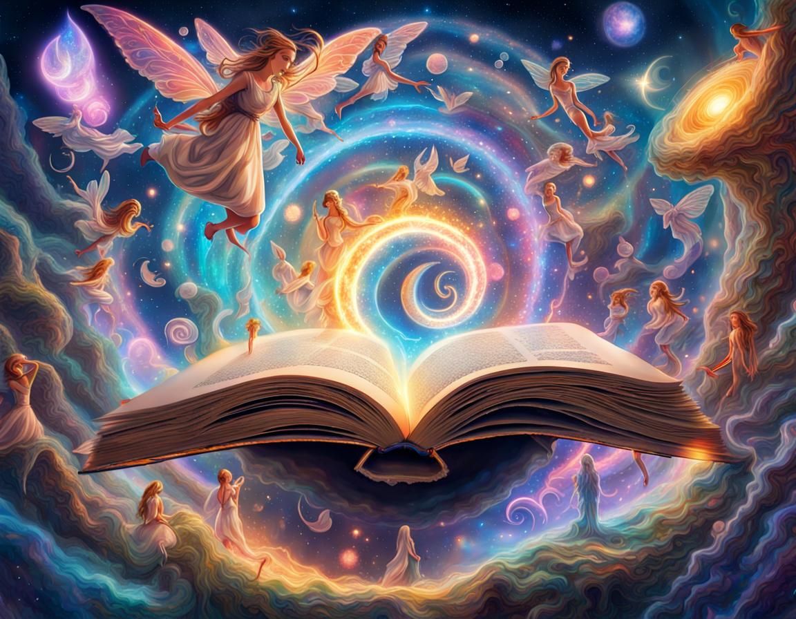 Enchanted Book of Fairy Tale Characters Dancing Around