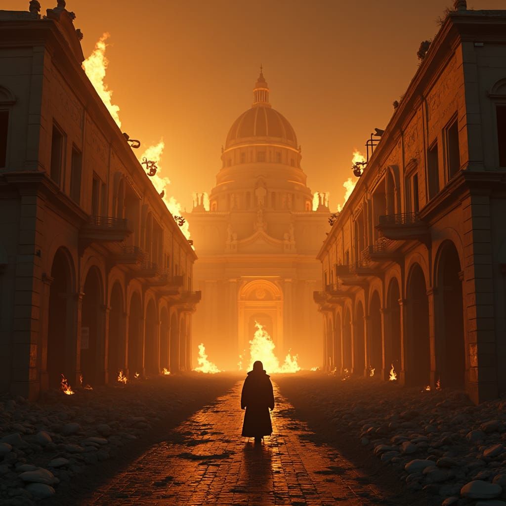 Vatican City in Flaming Ruin