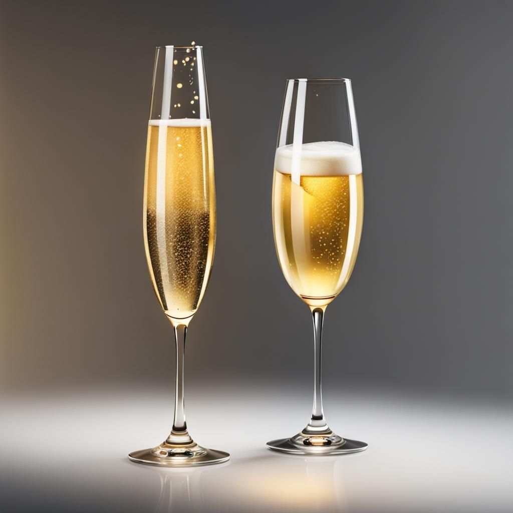 Glistening Champagne Flutes Sparkle with Elegance