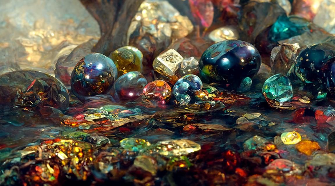 Hyperrealistic Gemstone River