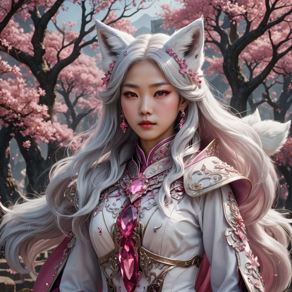 Ethereal Korean Goddess in Fantastical Realm