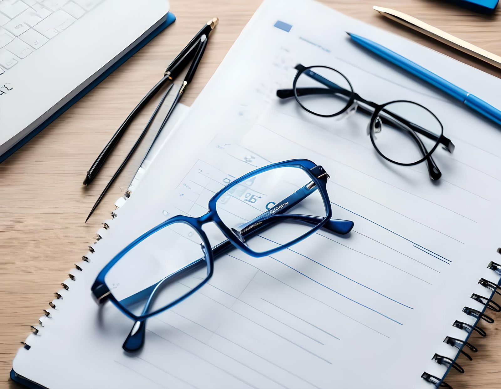 A Detailed Scene of Office Essentials in a Workspace