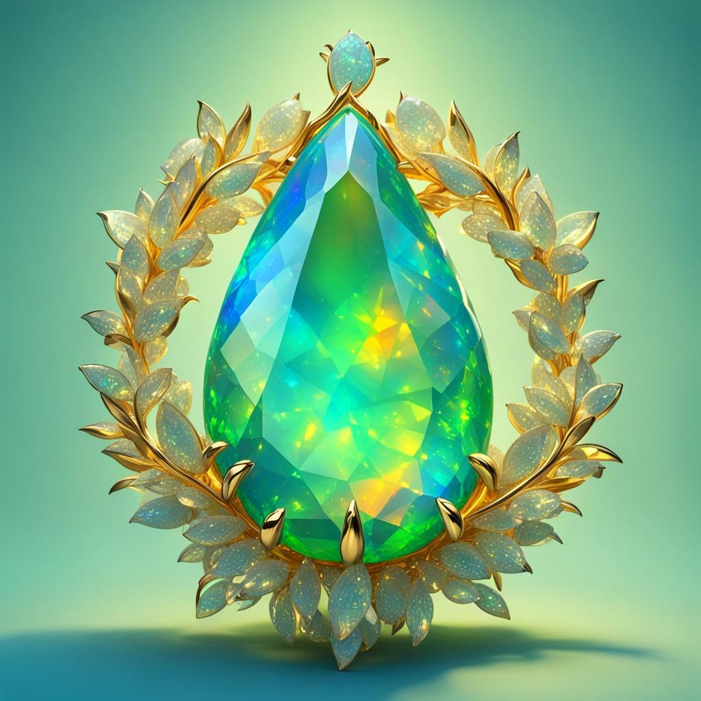 Luminous Opal Jewel in Golden Light