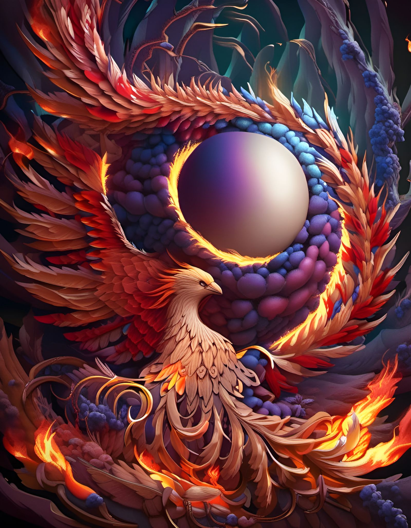 Phoenix Ignites in Vibrant, Ethereal Flames