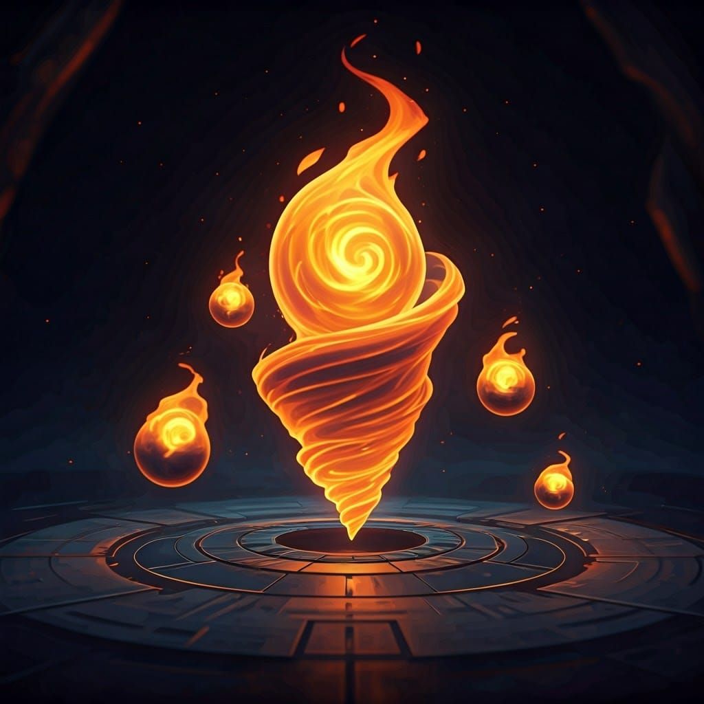 Surreal Fire Elemental in Industrial Futurism Aesthetic