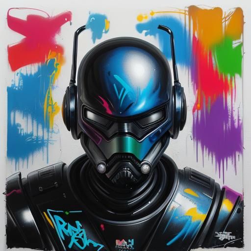 Robotic Law Enforcement in Vibrant Street Art